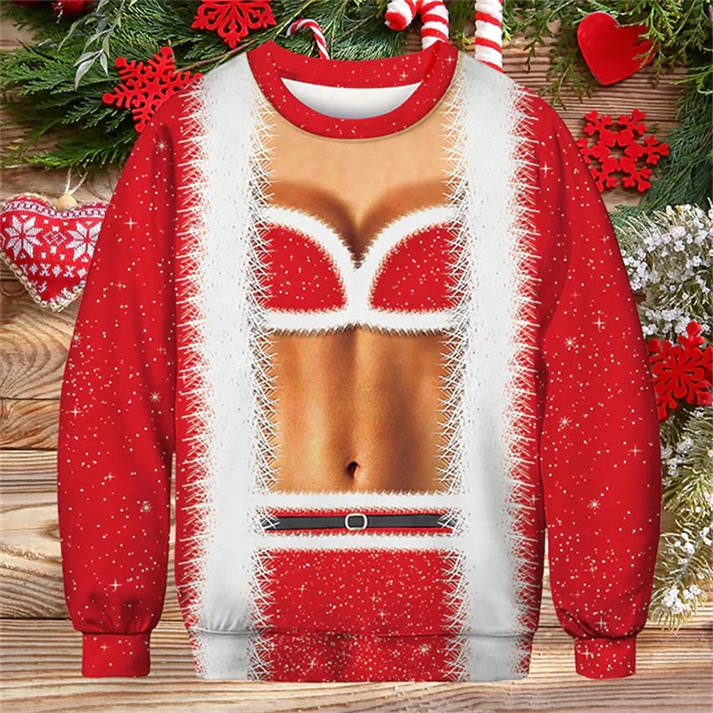 Santa Abs Christmas Jumper