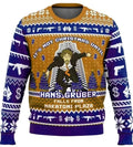 Hans Gruber Purple Christmas Jumper