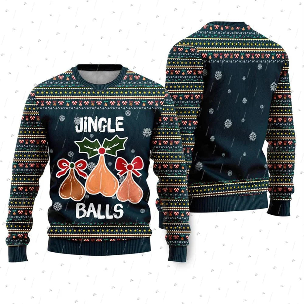 Jingle Balls Navy Christmas Jumper