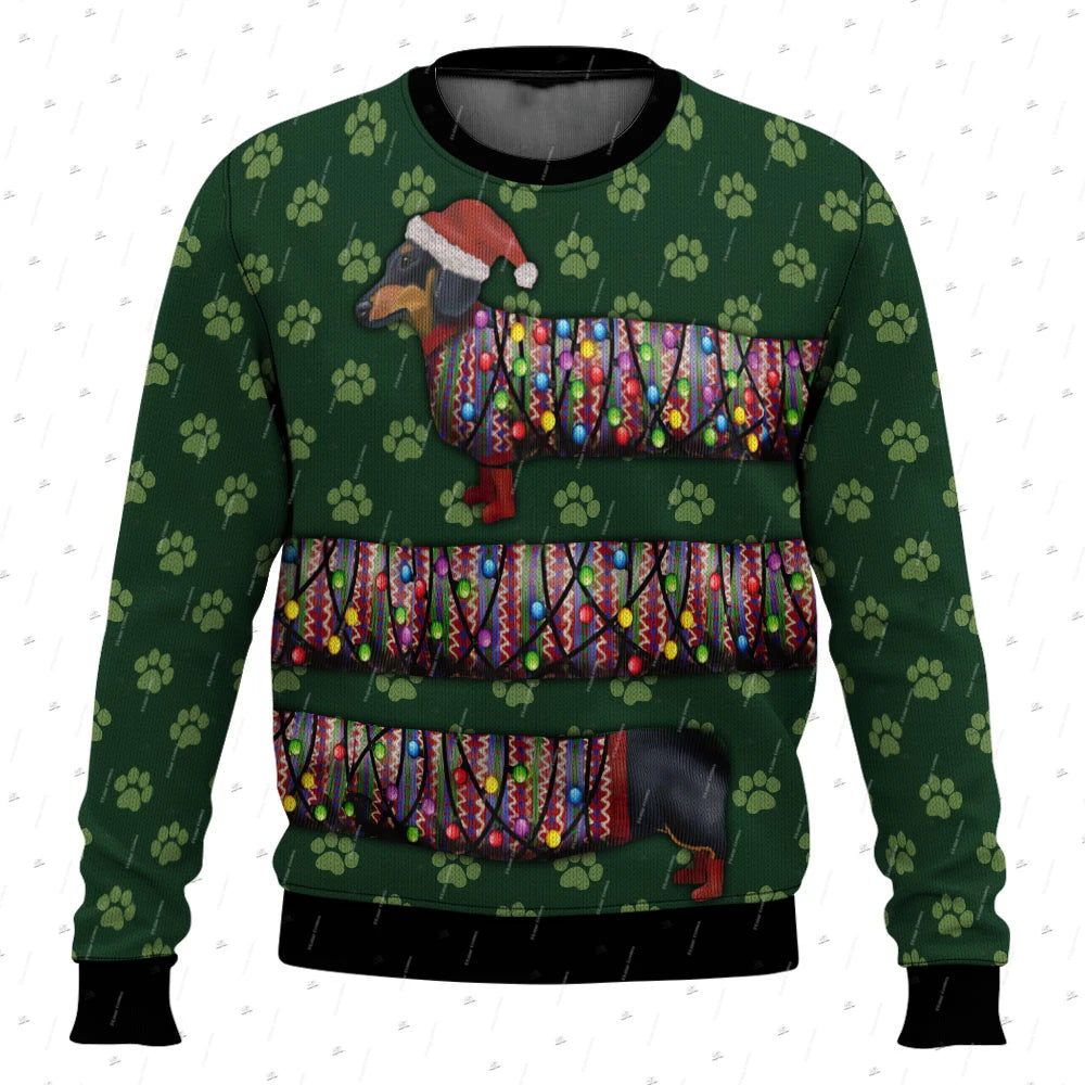 Dachshund Fairy Lights Christmas Jumper