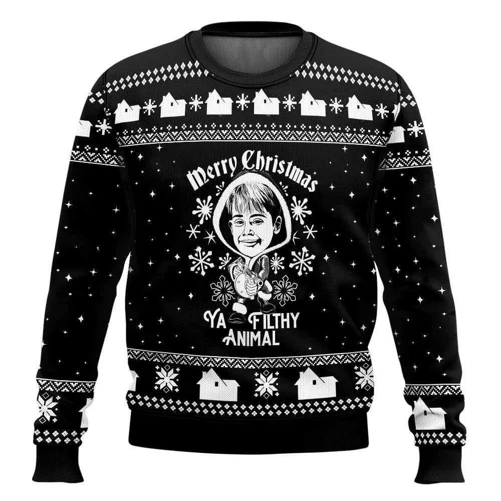Ya Filthy Animal Black Christmas Jumper
