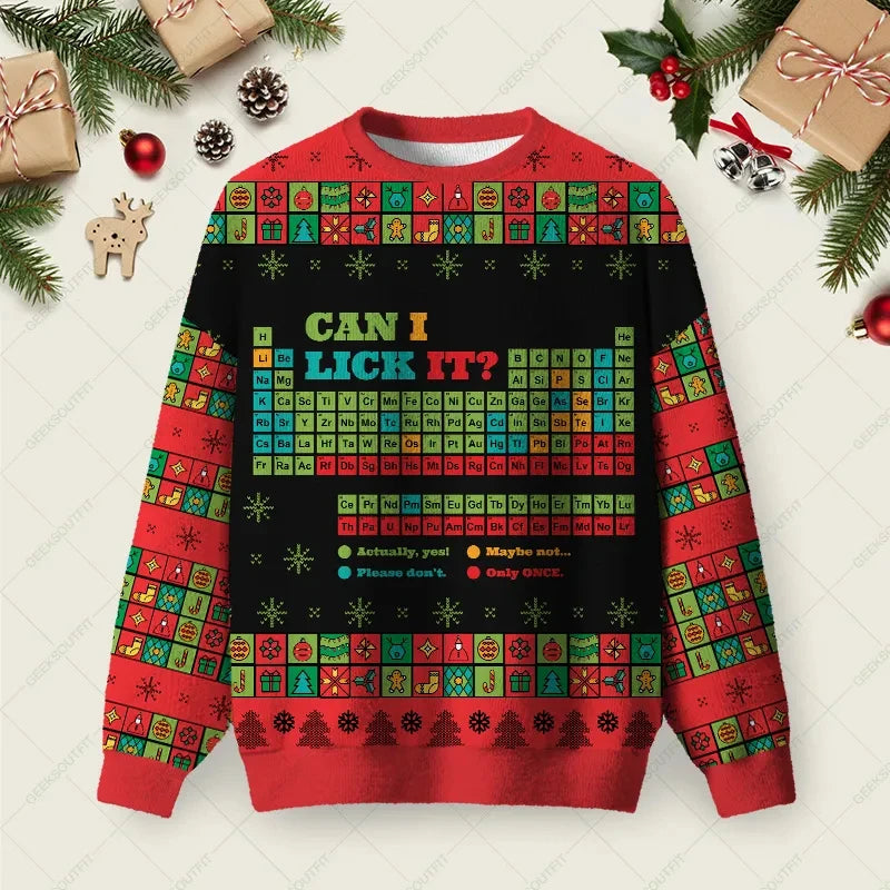 Can I Lick It Periodic Table Christmas Jumper