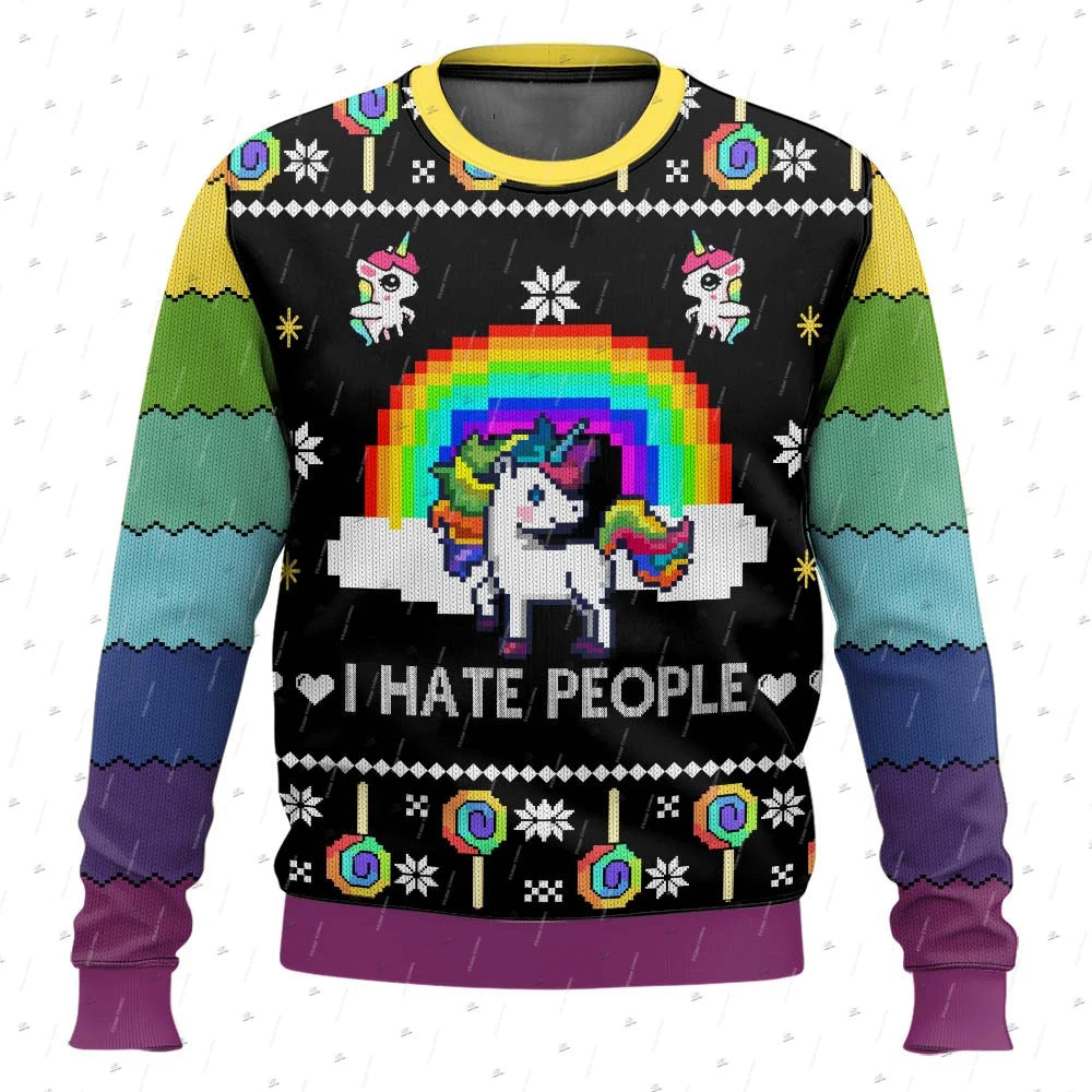 I Hate People Unicorn Christmas Jumper