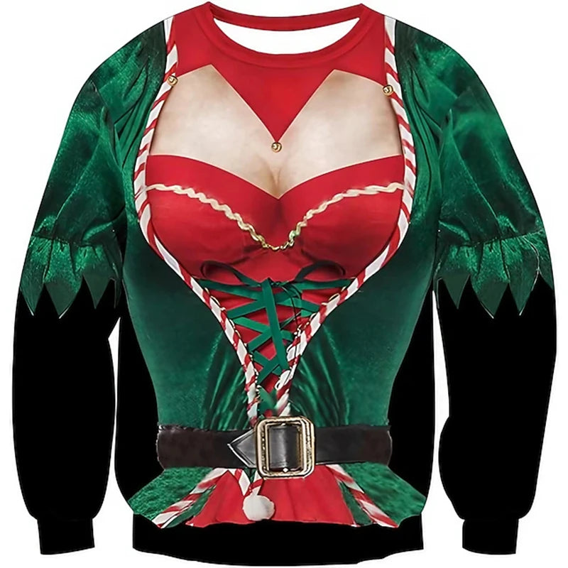 Mrs Claus Corset Christmas Jumper