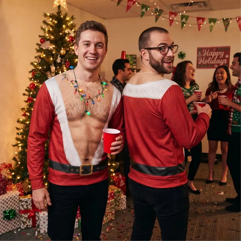 Six-Pack Santa Christmas Jumper